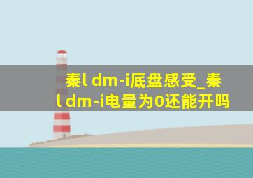 秦l dm-i底盘感受_秦l dm-i电量为0还能开吗